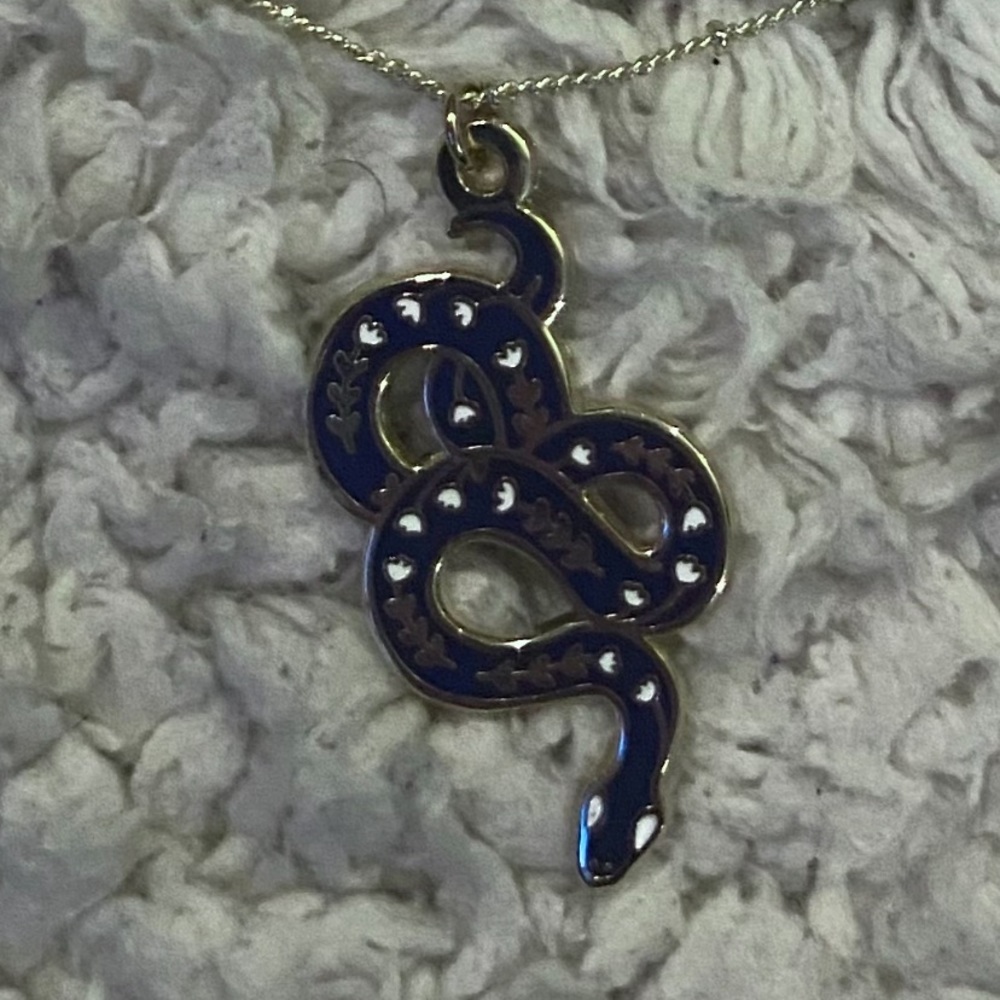 Art By Ciara Gold Plated Enamel Handmade Snake Necklace